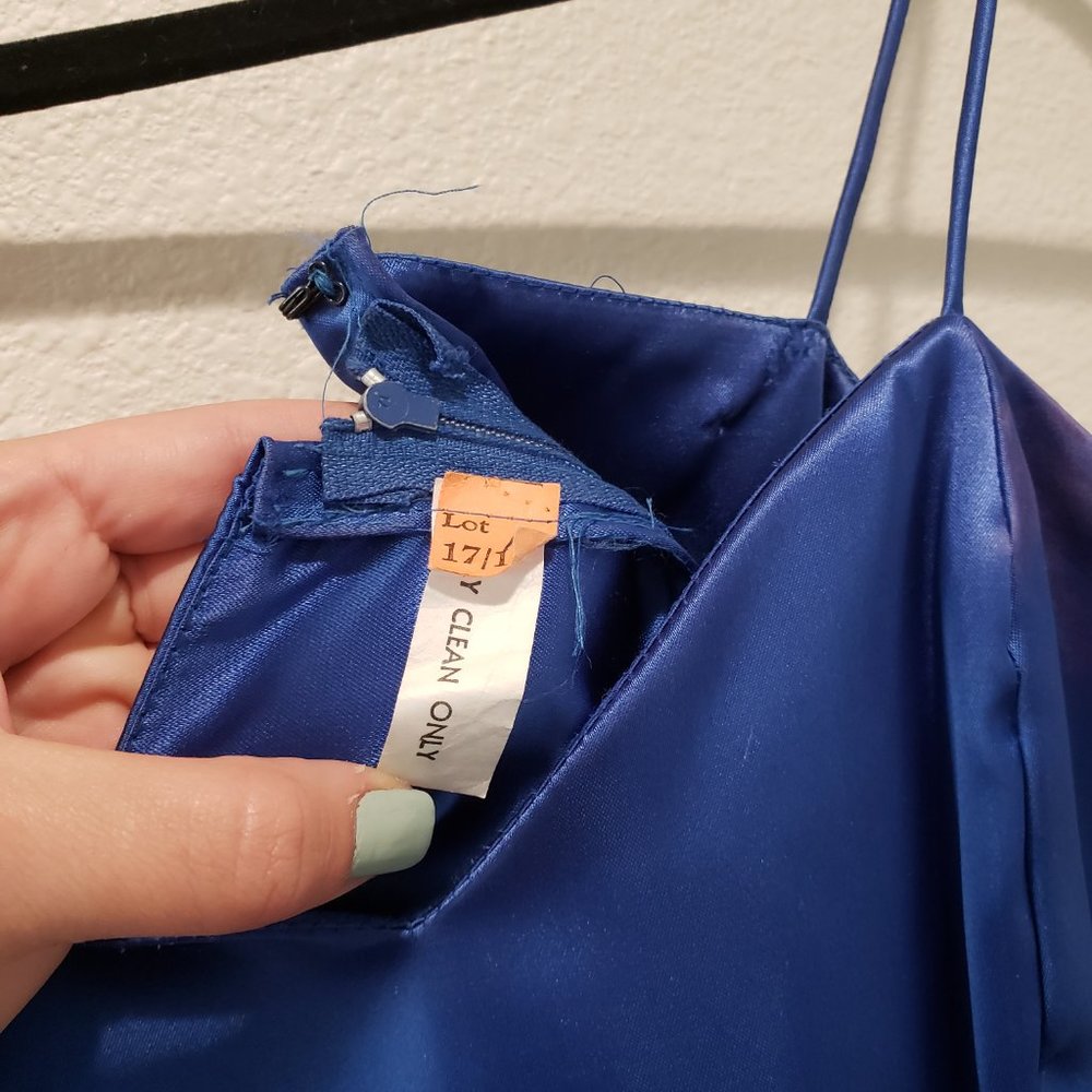 Reformation Vintage Satin Slip Dress Maxi 90’s Medium Blue - Picture 5 of 16